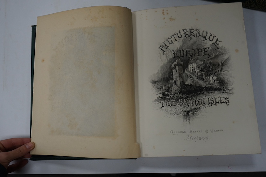 Picturesque Europe - The British Isles, 2 vols, and The Continent, 2 vols, green pictorial cloth, numerous engraved plates and other illustrations, vignette on half titles, Cassell, Petter & Galpin, c. 1876-1881 (4).